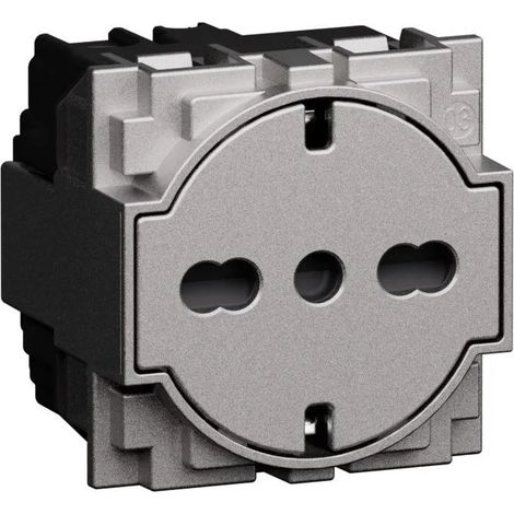 BTICINO KS4140A16F - Presa Living Now P40 Flat 2P+T 16A Steel