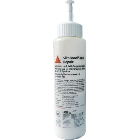 Sika Injektionsharz SikaBond 852 zur Reparatur von Rissen und Ausgießen von Schwindfugen, hellgelb 600ml (1/2)