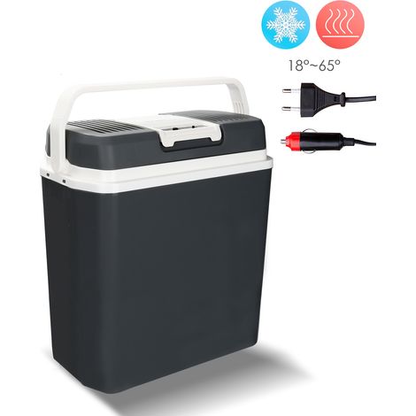 TolleTour Glaciere électrique, portable Boîte réfrigérante  12V / 230V Boîte chauffante thermoélectrique - Mode éco - Voiture et Prise de Courant - 20 L