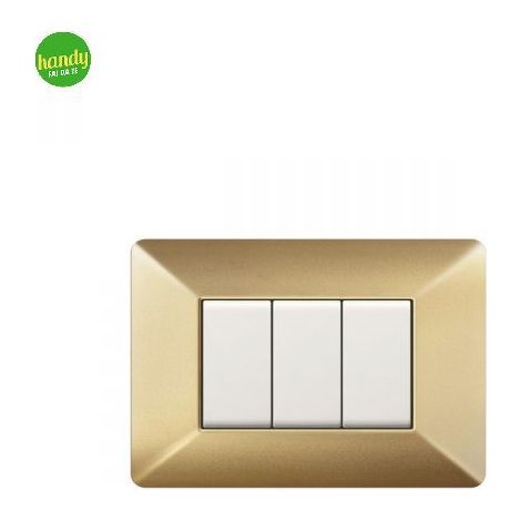 Placca da 3 moduli Easy Elettrocanali in plastica sabbia oro