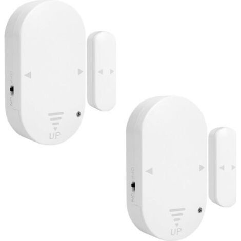 Alarme porte et fenêtre, lot de 2 détecteurs de bris de glace à vibrations, sirène puissante de 130 dB, détecteurs de porte et fenêtre, alarme domestique pour maison et magasin
