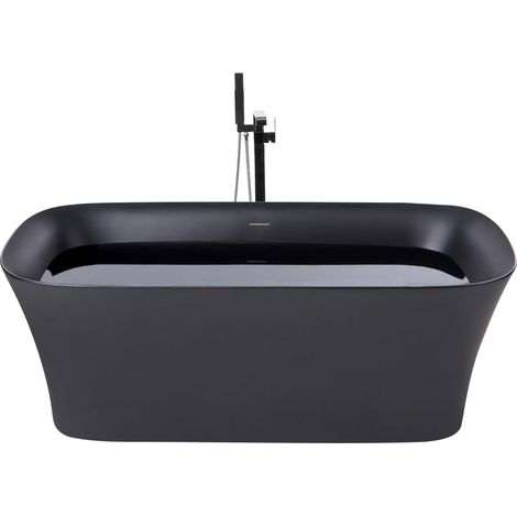 Freistehende Badewanne LANALHUE 160 x 75 cm Schwarz (1/5)