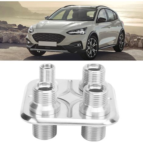 Raccord universel à 4 ports en alliage d'aluminium pour tuyau de climatisation, destiné à la modification automobile, argent SI-AT11277 (1/5)