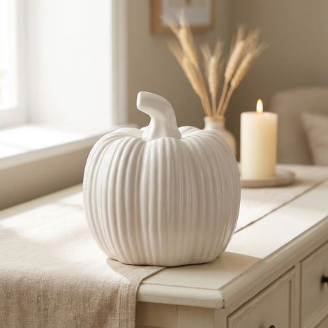 Glossy Ceramic Pumpkin Ornament (1/2)