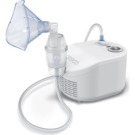 Nébuliseur pour voies respiratoires – Capacité 0,35 ml/min – Taille des particules 2,6 µm – Masque enfant et adulte inclus – Omron