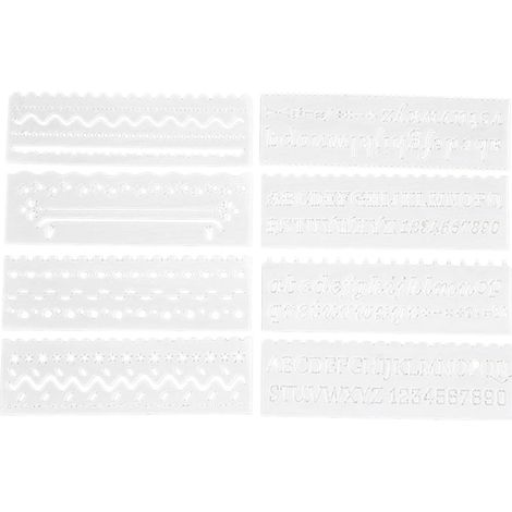 Pochoirs Rigides pour Lettres et Motifs, 8 Feuilles en Pet Blanc, Résistants et Solide, pour Création et Marque-pages pour Garçon et Filles (1/5)