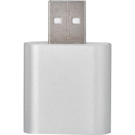 7.1 canaux externe USB 2.0 à 3,5 mm stéréo audio carte son adaptateur micro haut-parleur (argent) (1/5)