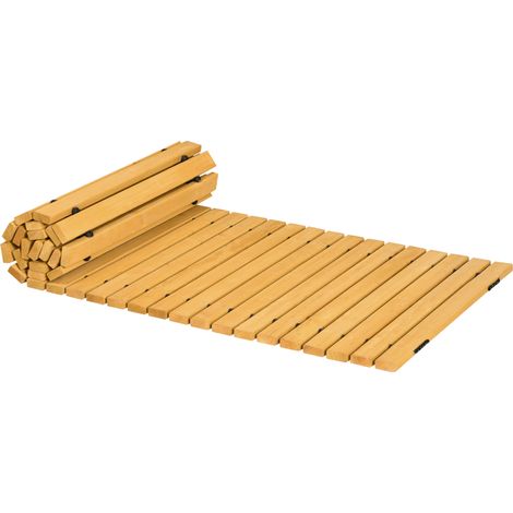 Allée de jardin enroulable en lattes de pin massif - chemin extérieur antidérapant 185x60 cm (1/5)