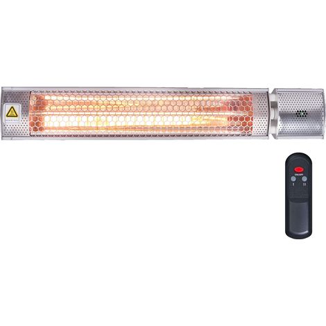 Mw Tools – Chauffage électrique infrarouge 2kW avec télécommande sans fil – Rayonnement jusqu'à 2m – Résistance IP65 – IRS20G