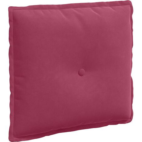 Coussin Bordeaux, 50 x 45 cm, tissu velours côtelé. (1/5)