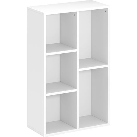 Etagère Montarron Rangement Modulable 5 Compartiments Blanc Design Moderne (1/5)