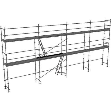 Echafaudage fixe de façade 78m² - Structure + Planchers + Plinthes - Version lisses - DUO78-SPP (1/5)