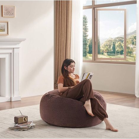 Poltrona sacco pieghevole in spugna marrone OKMYHOME (1/4)
