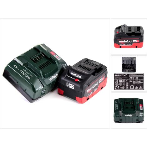 Metabo Akku Basis Set 18V mit 1x Akku LiHD 5,5Ah ( 625368000 ) + Ladegerät ASC 145 ( 627378000 )