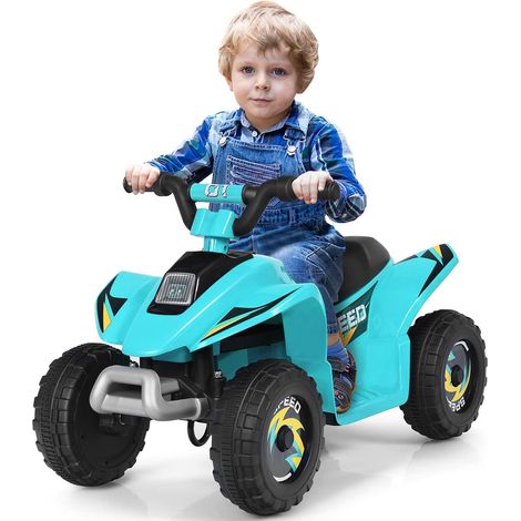 COSTWAY 6V Quad Elettrico per Bambini con Batteria, Mini Quad con Funzione Avanti/Indietro, Velocità Massima 4,6 km/h (Blu)