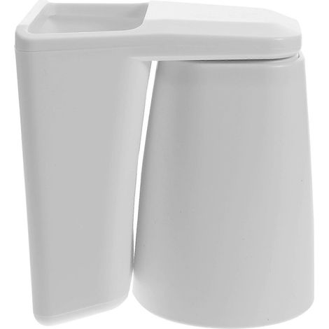 1 porte-brosse à dents mural avec gobelet magnétique, pour salle de bain et rangement pour brosse à dents électrique.-11X8.2X12CM-White (1/4)