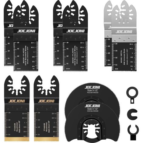 13 Pcs Lame de Scie Oscillante, Universelle Outil Multifonction Saw Blades Accessoires Kit, Lame Outil Multifonction (1/5)