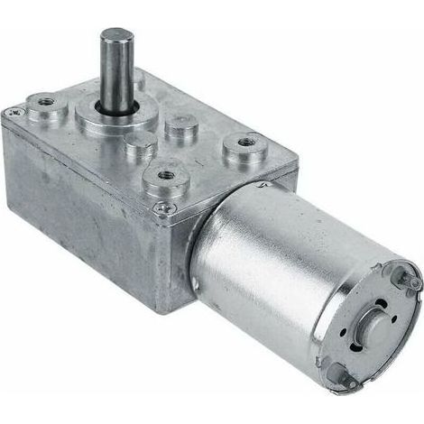 Moteur électrique de réduction réversible à couple élevé, boîte de vitesses motoréducteur à engrenage à vis sans fin 12V 60RPM, argent Crezuo-Chrom (1/4)