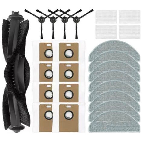 Lot de 25 pièces pour aspirateurs Lydsto R1 Edge / R1D Edge, MiWhole M9 Lite et Roidmi Eve Rook : brosse, chiffon, filtre et sac à poussière.