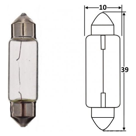 AMPOULE 12V 5W C5W TUBE Scooter Moto 1pc.
