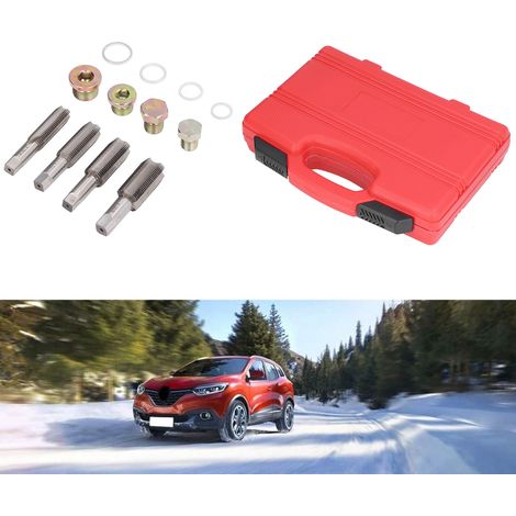 Kit de réparation de filetage de carter d'huile 64 pièces, kit d'outils pour bouchon de vidange de transmission M13 M15 M17 M20 (1/5)