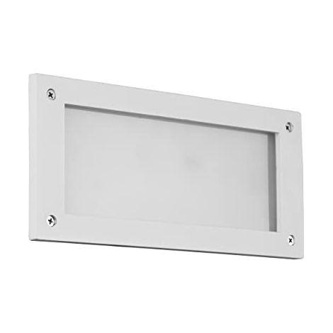 KELLY APPLIQUE LED DA ESTERNO DA INCASSOA PARETE FUSIONE BIANCA L. 24CM X H. 11CM IP44. LED 9W, 3.000K, 900Lumen (1/4)