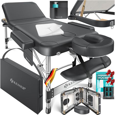 KESSER® Mobile Massageliege klappbar & höhenverstellbar 3 Zonen Massagebett Massagetisch Kosmetikliege Breit Therapieliege Aluminium