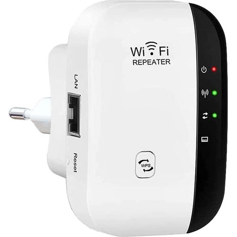 Amplificateur WLAN, répéteur WLAN 300 Mbit/s 2,4 GHz, extension de portée WiFi avec port Ethernet rapide, bouton WPS, mini récepteur amplificateur WLAN compatible avec tous les appareils WLAN (1/5)
