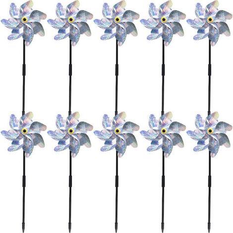 Anti-bird windmill, 10 pieces reflective windmill, garden windmill outdoor YMYNY