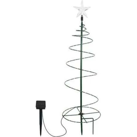 Sapin de Noël artificiel solaire, décoration extérieure, guirlande lumineuse de jardin, décoration de sapin de Noël LED, hauteur 60 cm (blanc chaud)