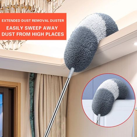 Balai Nettoyant Pour Stores - Poignée Ergonomique En ABS - Brosse À Coton 99% - Lavable En Machine - Longueur 2.85 M - Pour Stores Vénitiens Et Stores Verticaux (1/5)