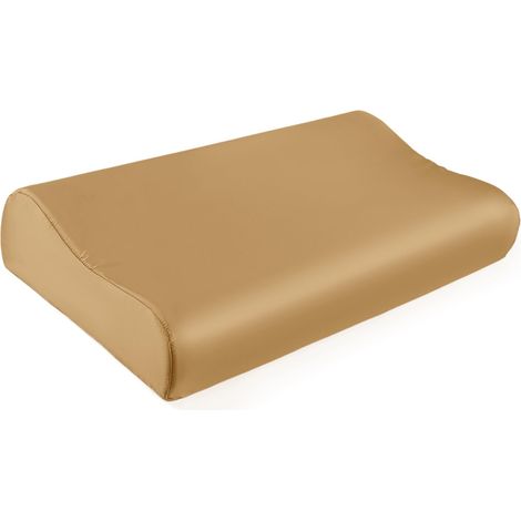 Taie d'oreiller 100 % soie de mûrier 19 mommes pour oreiller contour en mousse à mémoire de forme, taie d'oreiller cervicale, lot de 1 (or métallisé, 61 x 35,6 x 11,9 cm/9,9 cm) (1/5)