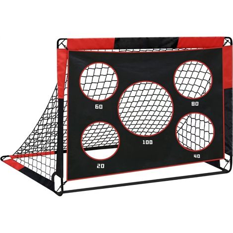 Cage de football pour enfants avec 6 zones d'objectif, 150 x 120 x 120 cm, portable et robuste, pour sports de plein air et entraînement de football