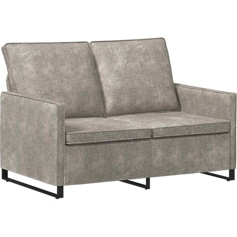 2 Seater Sofa Light Grey 130 x 81 x 82 cm Faux Suede Fabric vidaXL (1/5)