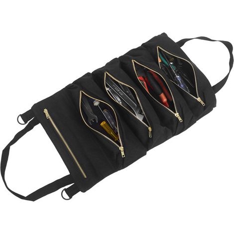 Kit d'outils d'électricien en toile sac de rangement d'outils d'entretien clé à molette marteau électrique sac à main 1pc, noir (4929cm) (1/2)