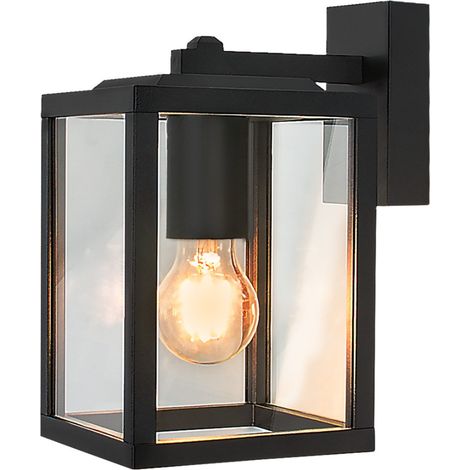 Applique esterno Ricinus nero vetro E27 Candellux IP44