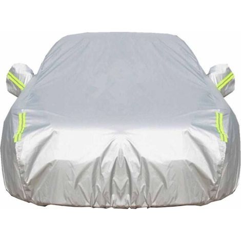 Housse de Protection Voiture Étanche 190T avec Ouverture Compartiment Doublure Coton Respirant Anti UV Poussière Neige (1/4)