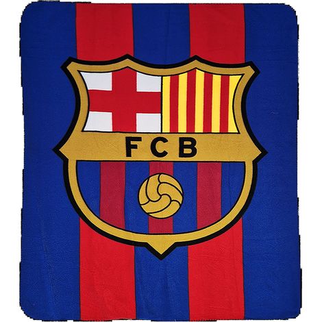 Manta polar del FC Barcelona 120 x 150 cm, manta de fútbol del Barça (1/3)