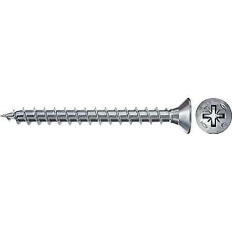 Vis PowerFast II FPF II CZF, 30x12 BC, Fraisée, Entraînement PZ, Filetage plein, Zinguée, Boîte 200 Fischer 670023