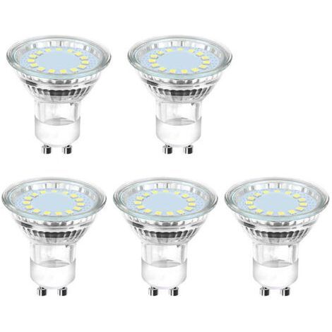 Ampoule LED GU10, 6500K, 4W, équivalent 50W lampe halogène, 450LM, Ampoule LED Spot Culot GU10, Non-dimmable, 230V, 110° Larges Faisceaux, Lot de 5 (1/4)