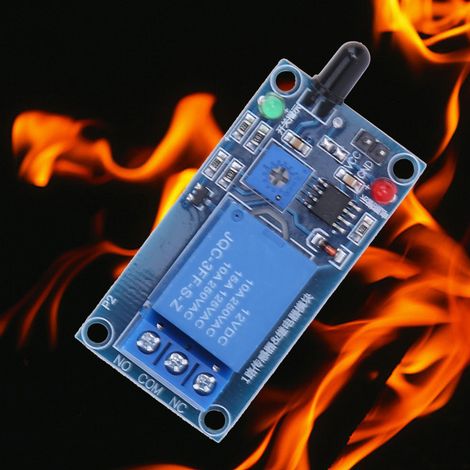 Module de capteur de détection d'incendie infrarouge, module de relais de détection de flamme 12 V CC 7601100 nm (1/5)