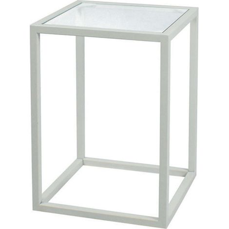 Comodino in ferro moderno KUBE Colori Ferro: Grigio Seta - Dimensioni comodini: 30 x 35 H. 50 (1/3)