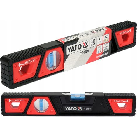 Nivel magnético Yato de 300 mm, reforzado con aluminio, 3 imanes.