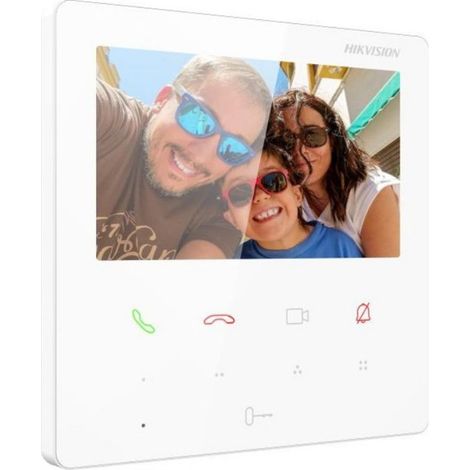 Estación interior de videoportero IP Hikvision DS-KH6110-WE1, 4,3", Wi-Fi, blanco