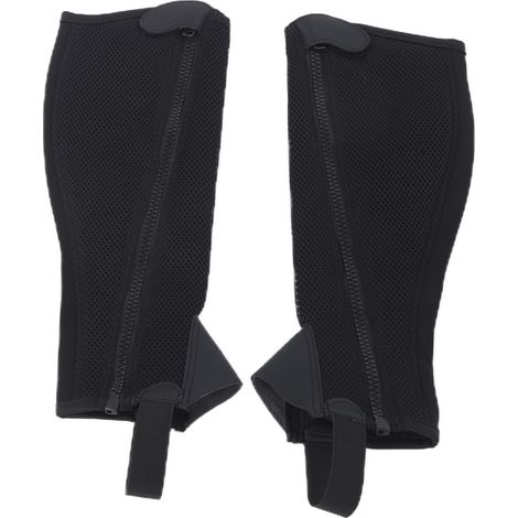 2 pièces Demi-chaps Noir Filet Souple Protection Équestre Enfants Équitation (1/5)