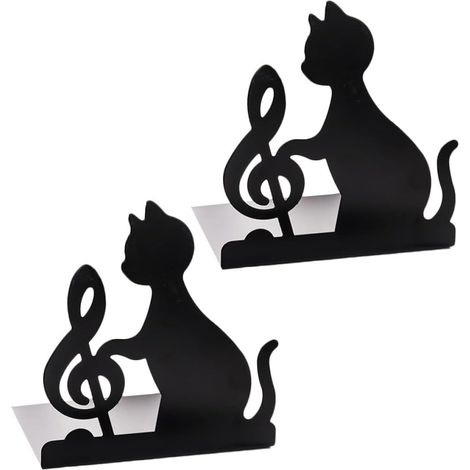 als Buchständer 2 Stück aus Eisen mit Katzenmotiv rutschfest