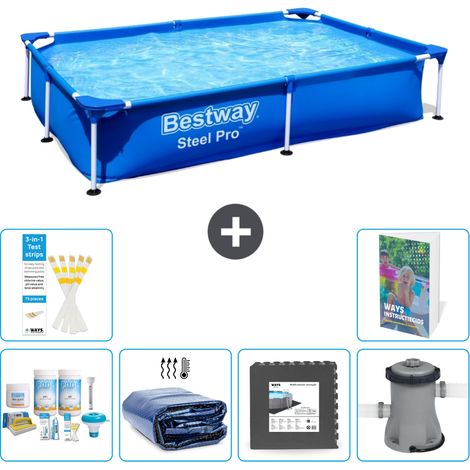 Bestway Piscina Bestway Steel Pro Rettangolare - 221x150x43 cm - 7-pezzi  S59 (1/5)