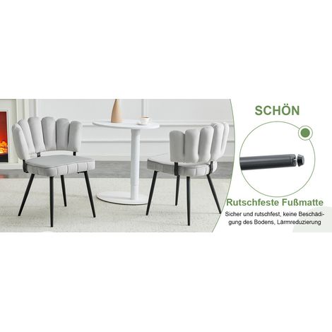 Ensemble table ronde 107 cm en décor noyer avec double rangement et 2 chaises tissu gris clair (1/5)