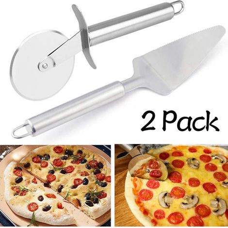 Pizzaschneider-Set aus Edelstahl mit Spatel (1/5)