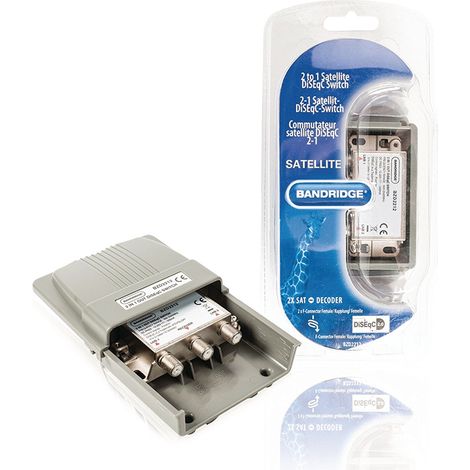 Commutateur DiSEqC - Bandridge - Connecteur LNB - Gris - 950-2300 MHz - 2 Entrées (1/5)
